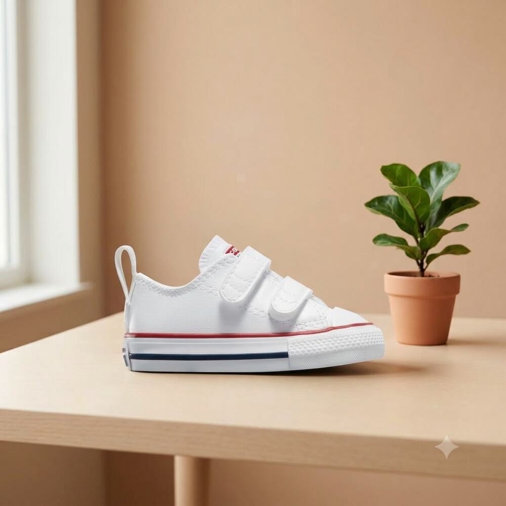 NWT Converse Kids' Chuck Taylor All Star 2V, White, 6 Toddler US